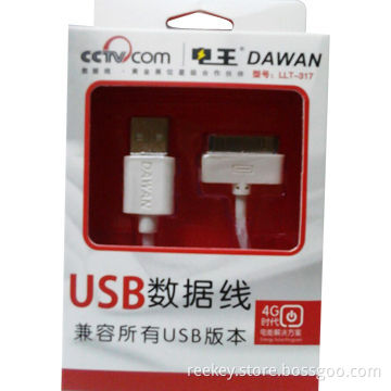 iPhone 4 data Cable with Retail Package (Color Box) for 1M
